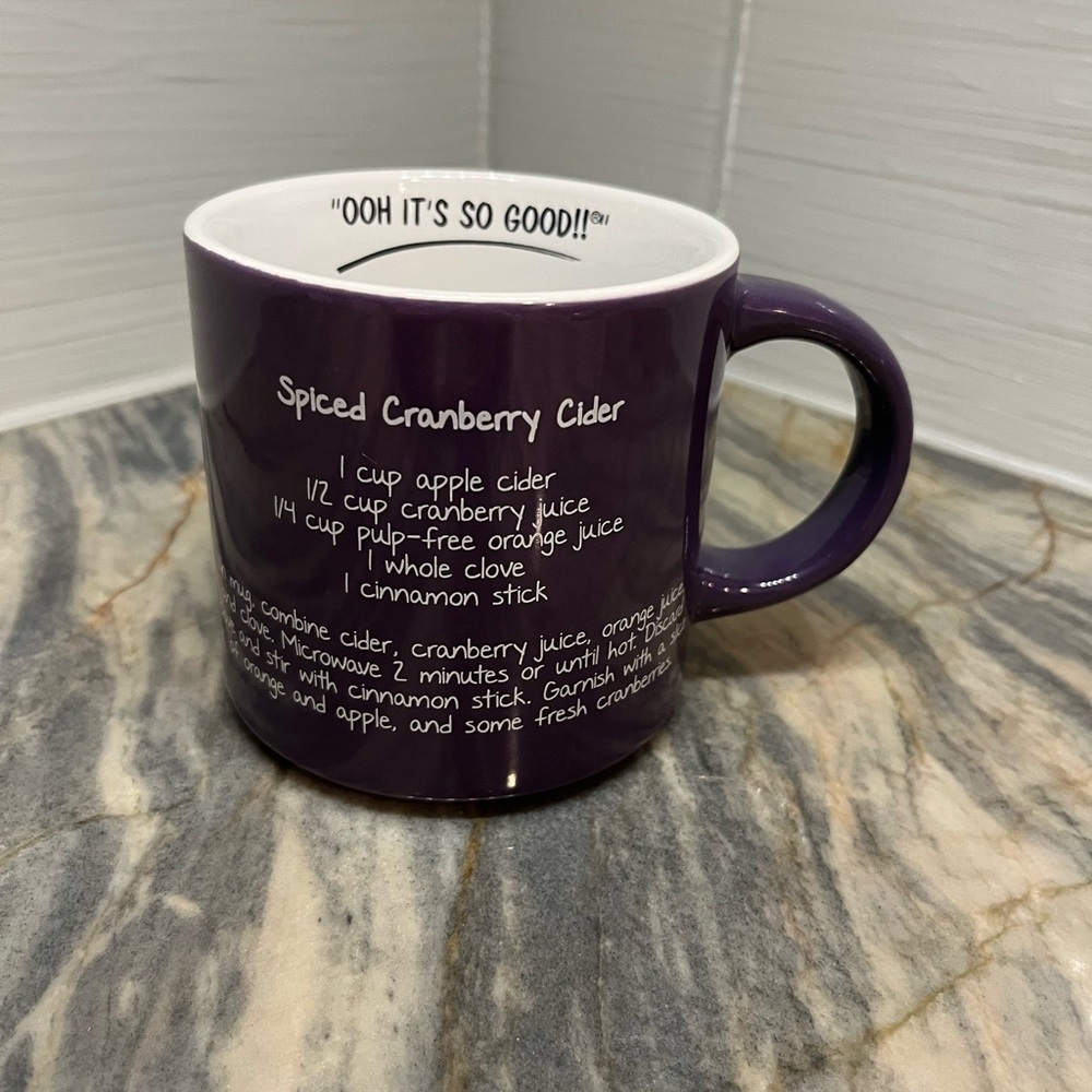 SPICED CRANBERRY CIDER COFFEE RECIPE Mug. By Mr. Food Purple New Without Box